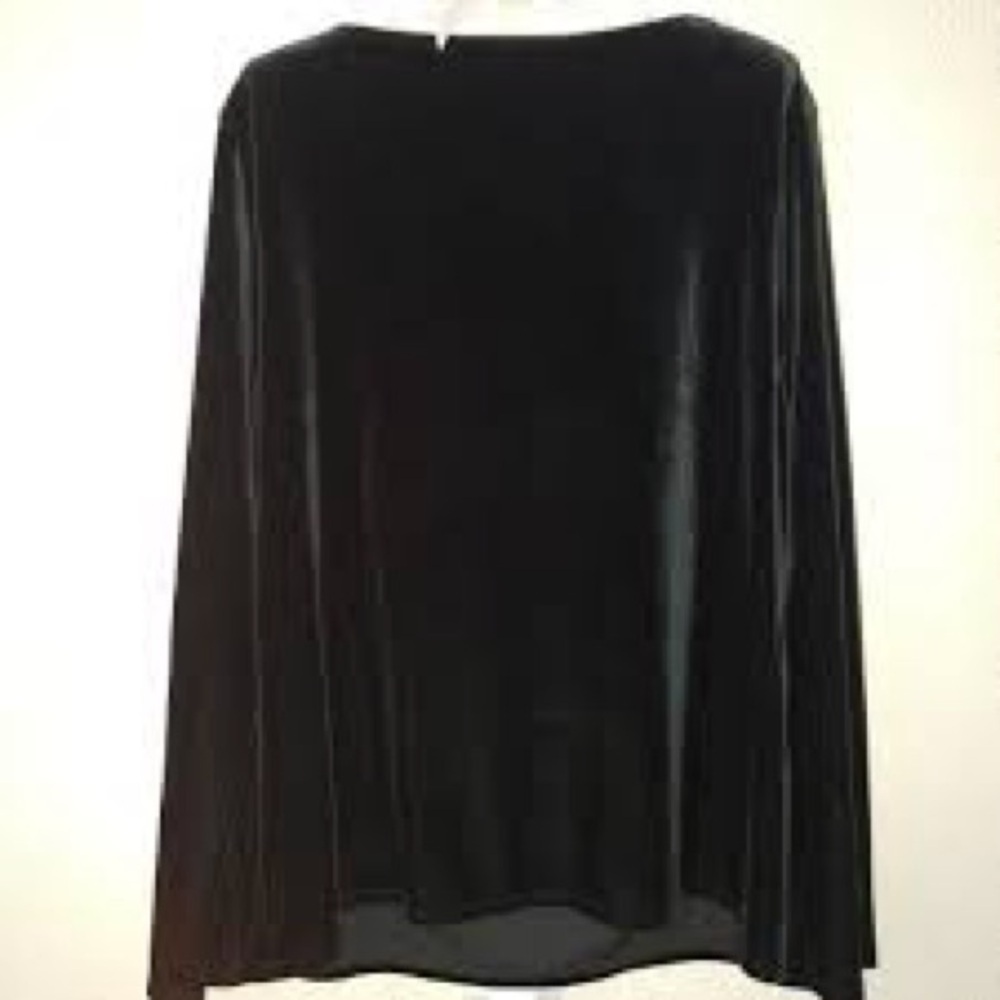 NWT J.Jill Black Velvet Long Sleeve Blouse Top Shirt Size: Small - Picture 3 of 3